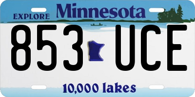 MN license plate 853UCE