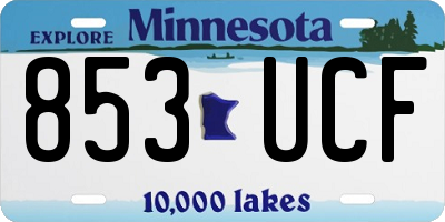 MN license plate 853UCF