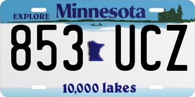 MN license plate 853UCZ