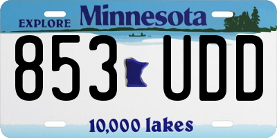 MN license plate 853UDD