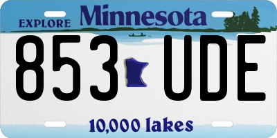 MN license plate 853UDE