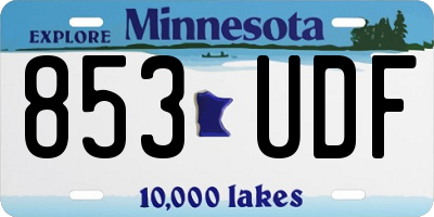 MN license plate 853UDF