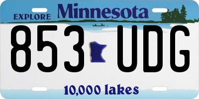 MN license plate 853UDG