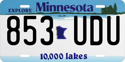 MN license plate 853UDU