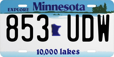 MN license plate 853UDW