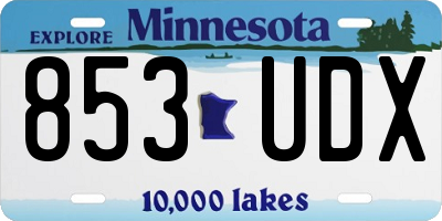 MN license plate 853UDX