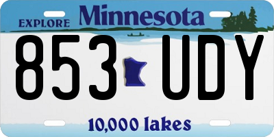 MN license plate 853UDY