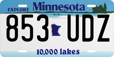 MN license plate 853UDZ