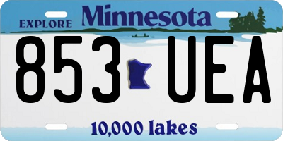 MN license plate 853UEA