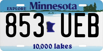 MN license plate 853UEB