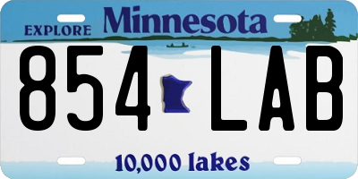 MN license plate 854LAB