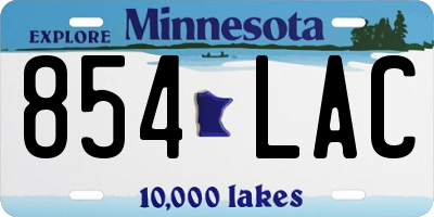 MN license plate 854LAC