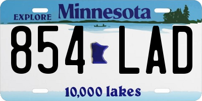 MN license plate 854LAD