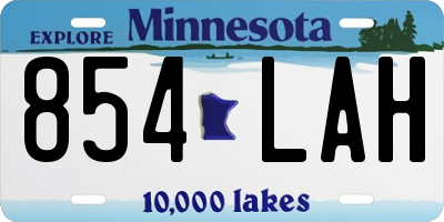 MN license plate 854LAH