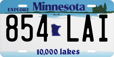 MN license plate 854LAI