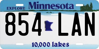 MN license plate 854LAN