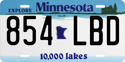 MN license plate 854LBD