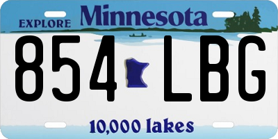 MN license plate 854LBG