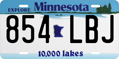 MN license plate 854LBJ