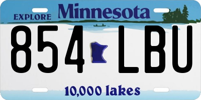 MN license plate 854LBU