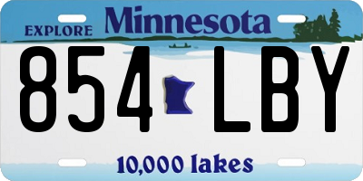 MN license plate 854LBY