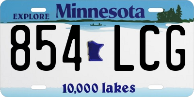 MN license plate 854LCG