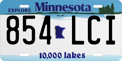 MN license plate 854LCI