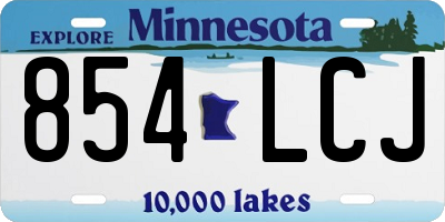 MN license plate 854LCJ