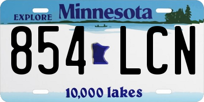 MN license plate 854LCN