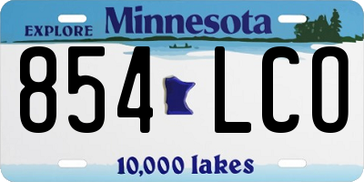 MN license plate 854LCO