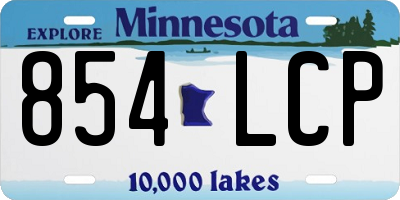MN license plate 854LCP