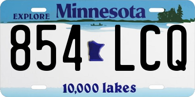 MN license plate 854LCQ
