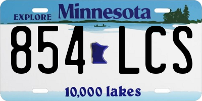 MN license plate 854LCS
