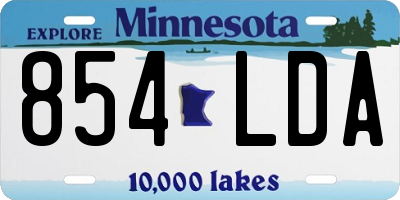MN license plate 854LDA