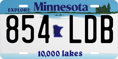 MN license plate 854LDB