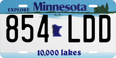 MN license plate 854LDD