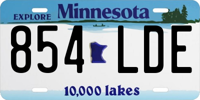 MN license plate 854LDE
