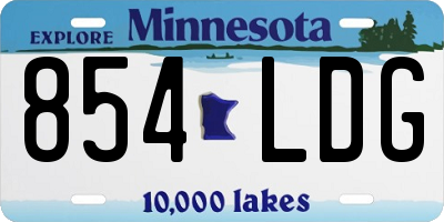MN license plate 854LDG