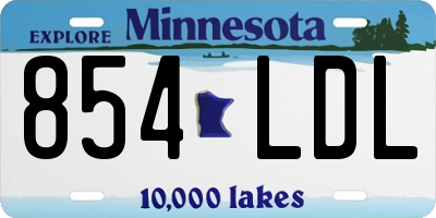 MN license plate 854LDL