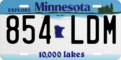 MN license plate 854LDM