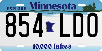 MN license plate 854LDO