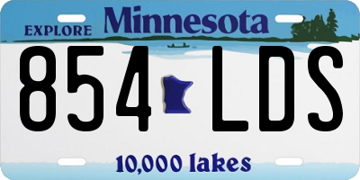 MN license plate 854LDS