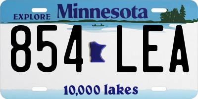 MN license plate 854LEA