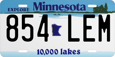 MN license plate 854LEM