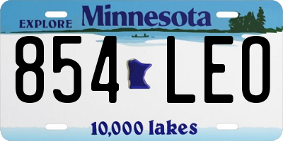 MN license plate 854LEO
