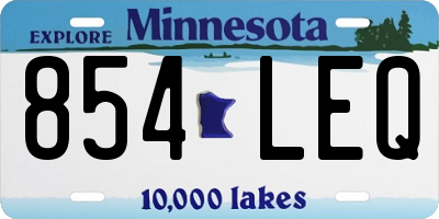 MN license plate 854LEQ