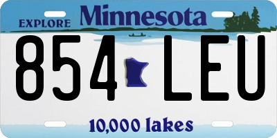 MN license plate 854LEU