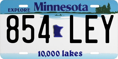 MN license plate 854LEY