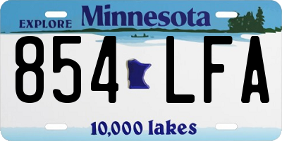 MN license plate 854LFA