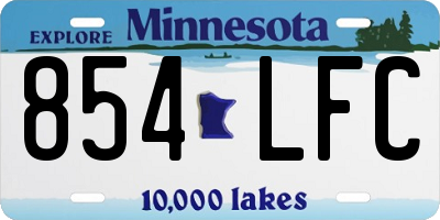 MN license plate 854LFC